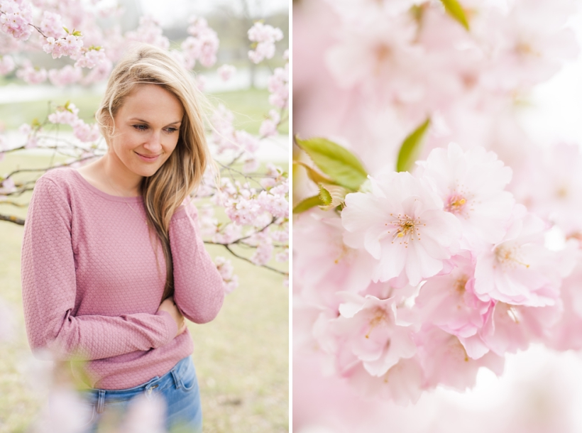 Fotoshooting mit Kirschblüten im Olympiapark München